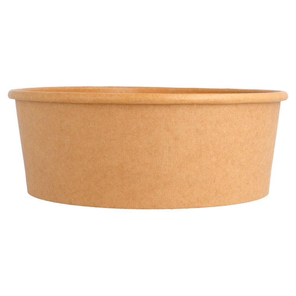 Combo Bols Kraft/Saladiers Carton brun 1300ml + couvercles rPET (200+200 unités)