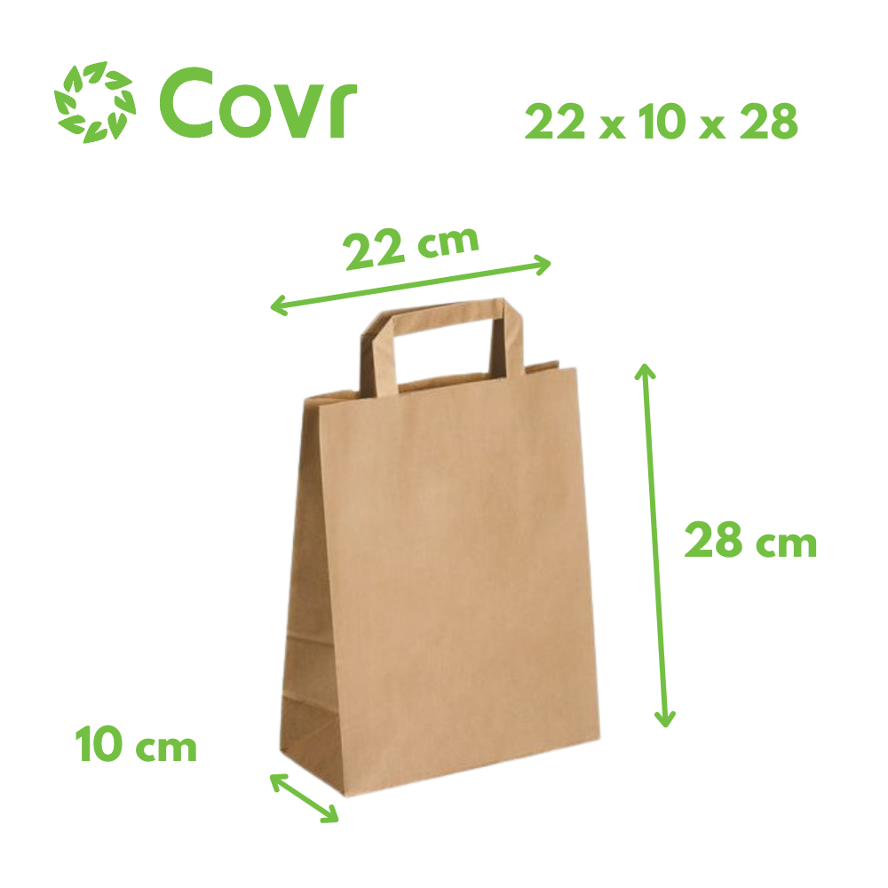 Sacs 22+10x28 cm en papier Kraft brun 80 gr