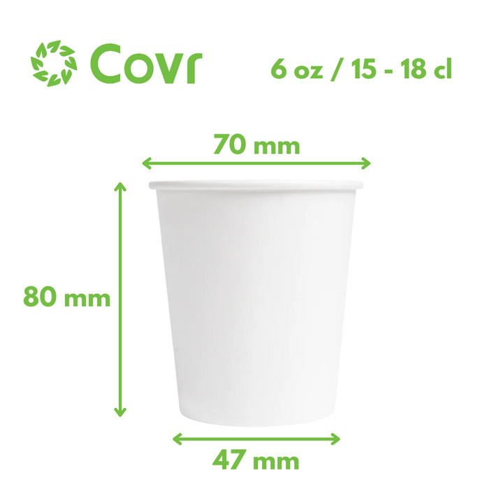 Vasos de cartón Vending 15 cl / 6 oz - 190 + 18 gsm