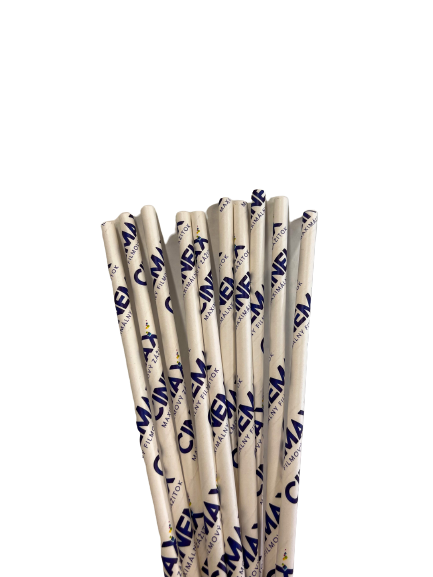 Pailles en papier jetables personnalisées 23 x 1 cm