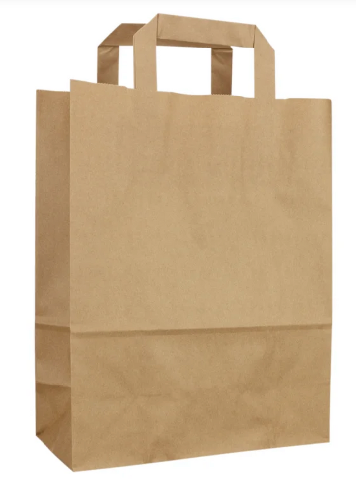 Sacs 22+10x28 cm en papier Kraft brun 80 gr