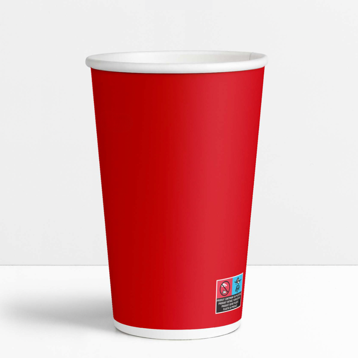 Red paper cups 33 cl / 12 oz cold drinks - 12 + 260 + 15 gsm