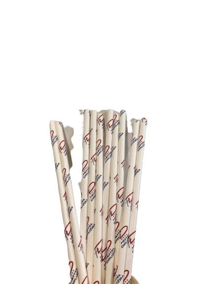 Pailles en papier jetables personnalisées 20 x 1 cm