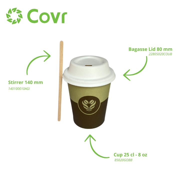 Gobelets Décor Barista 25 cl - 8 oz - 250 + 18 g/m²