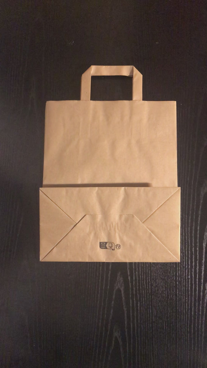 Sacs 26+14x30 cm en papier Kraft brun 80 gr