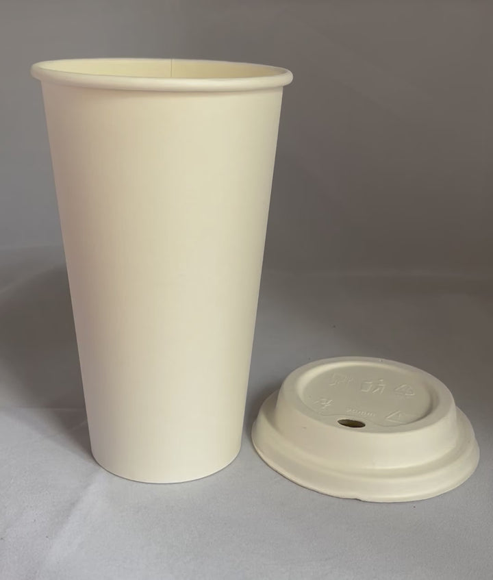 Gobelets carton blancs 60 cl / 20 oz - 300 + 18 g/m²