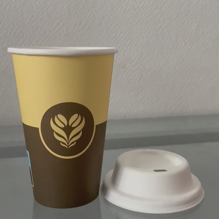 Vasos de Cartón Barista 33 cl - 12 oz - 280 + 18 gsm - Gran Formato para Bebidas Calientes