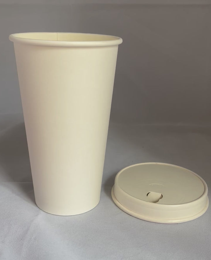 Gobelets carton blancs 60 cl / 20 oz - 300 + 18 g/m²