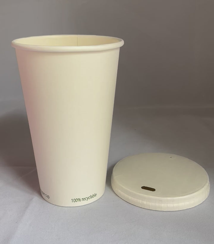 Gobelets Carton blancs sans plastique 50 cl - 16 oz - 320 g/m²