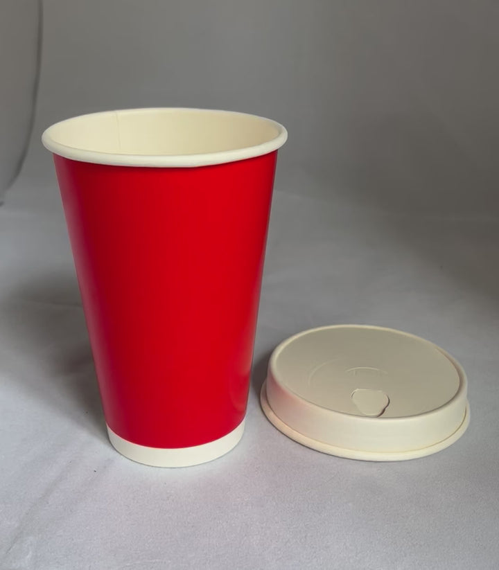 Red paper cups 33 cl / 12 oz cold drinks - 12 + 260 + 15 gsm