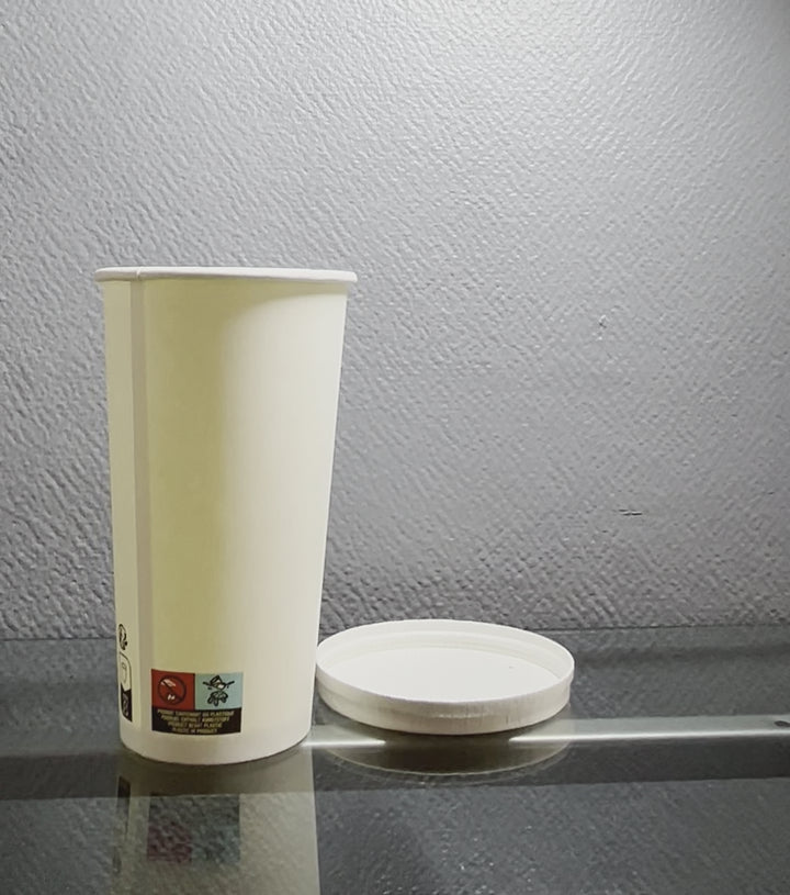Gobelets carton blancs 60 cl / 20 oz - 300 + 18 g/m²