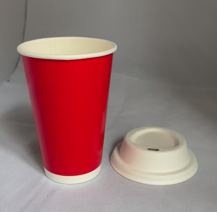 Red paper cups 33 cl / 12 oz cold drinks - 12 + 260 + 15 gsm