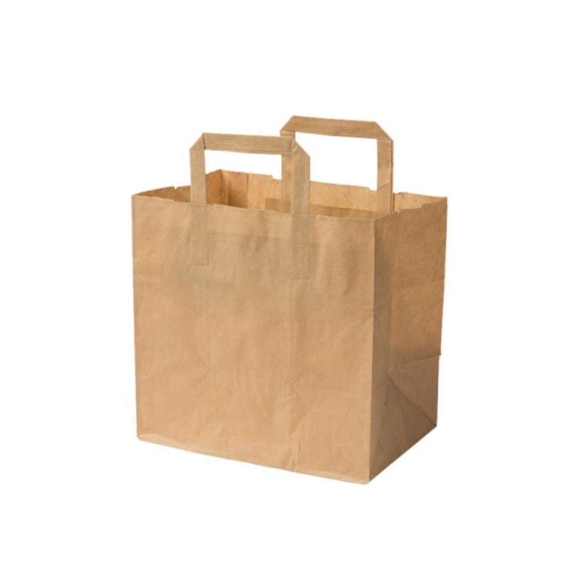 Sacs 26+17x27 cm en papier Kraft brun 80 gr
