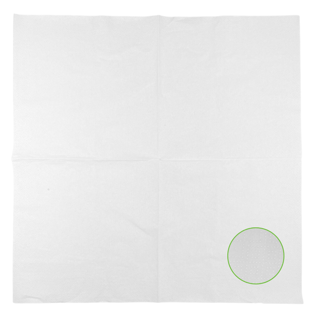 Serviettes blanches 2 plis 40x40