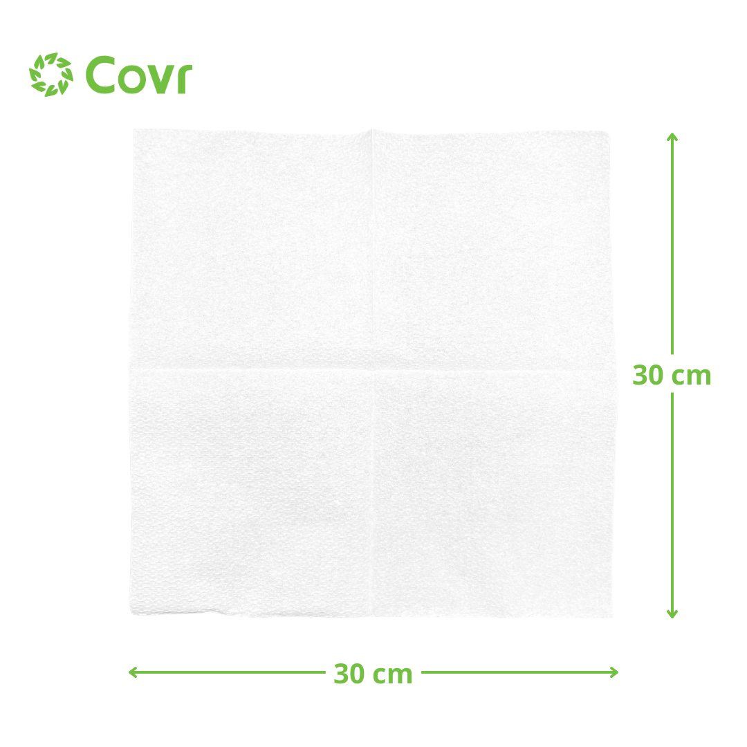 Serviettes blanches 1 pli 30x30