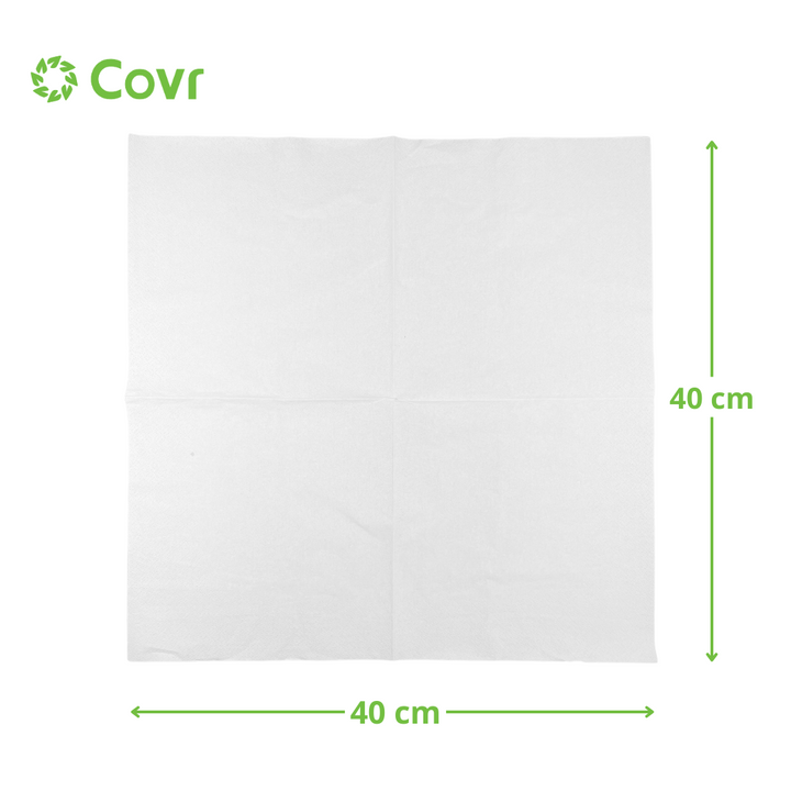 Serviettes blanches 2 plis 40x40