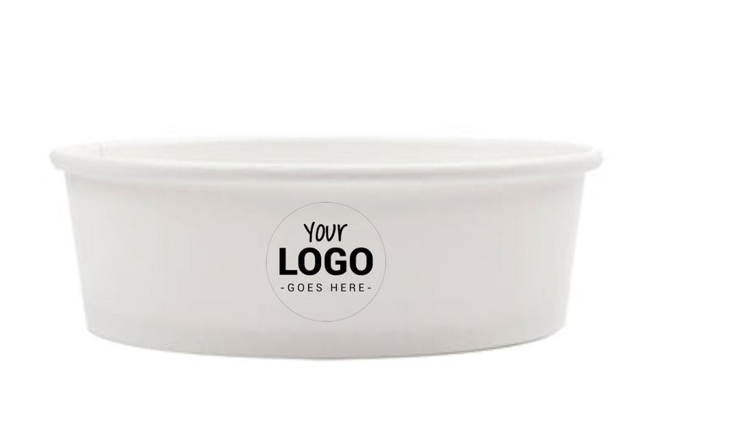 Bols/saladiers carton blanc personnalisé 1300ml + couvercles rPET, à partir de 10 000