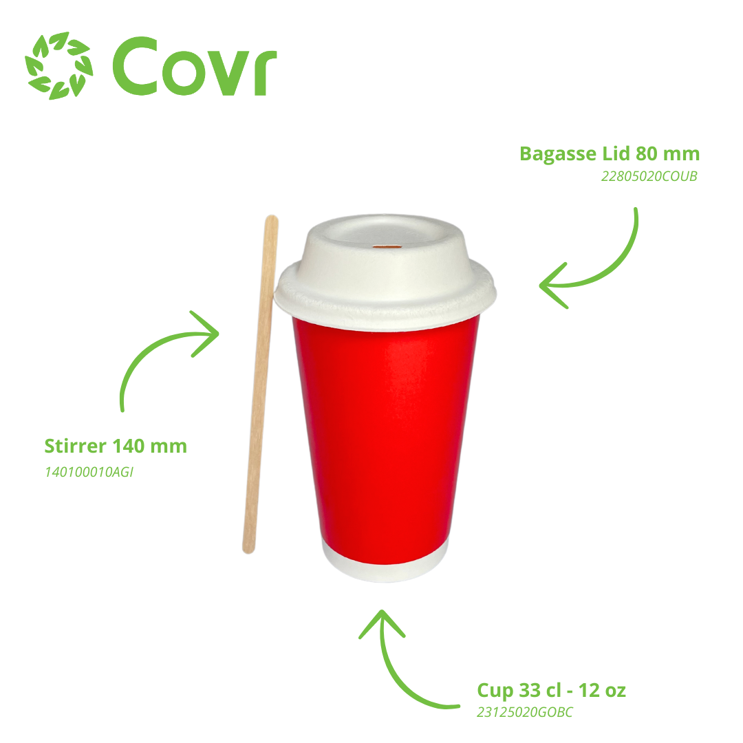 Red paper cups 33 cl / 12 oz cold drinks