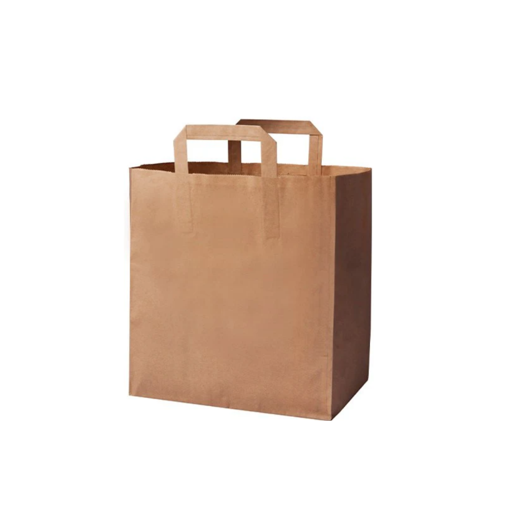 Bolsas de papel Kraft reciclado de 32+16 x 44 cm
