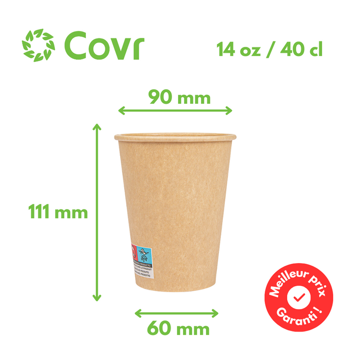 Kraft paper cups 40 cl / 14 oz