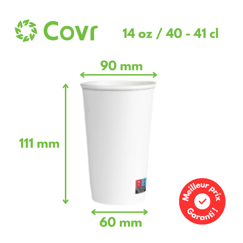 Vasos de cartón blancos 40 cl / 14 oz