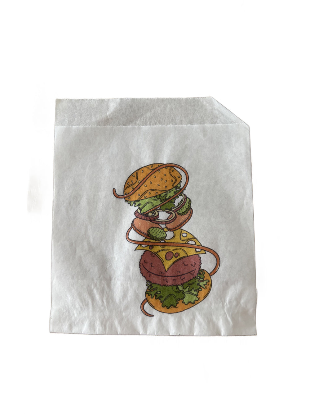 Sachet Burger Kebab fendu kraft blanc personnalisé
