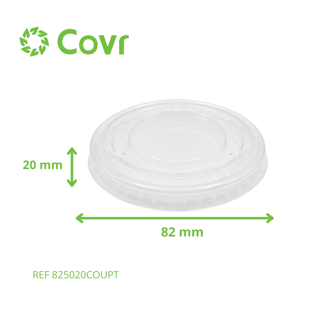 rPET flat lid for plastic dessert jars (82mm)