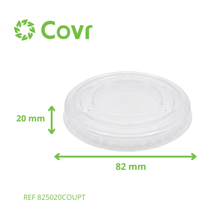 rPET flat lid for plastic dessert jars (82mm)