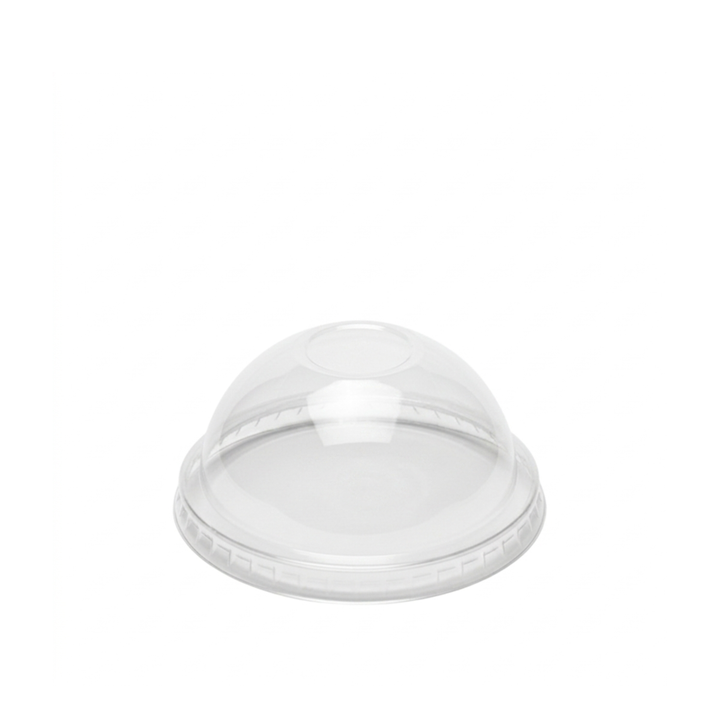 rPET dome lid without opening for Plastic Dessert Pot (95mm)