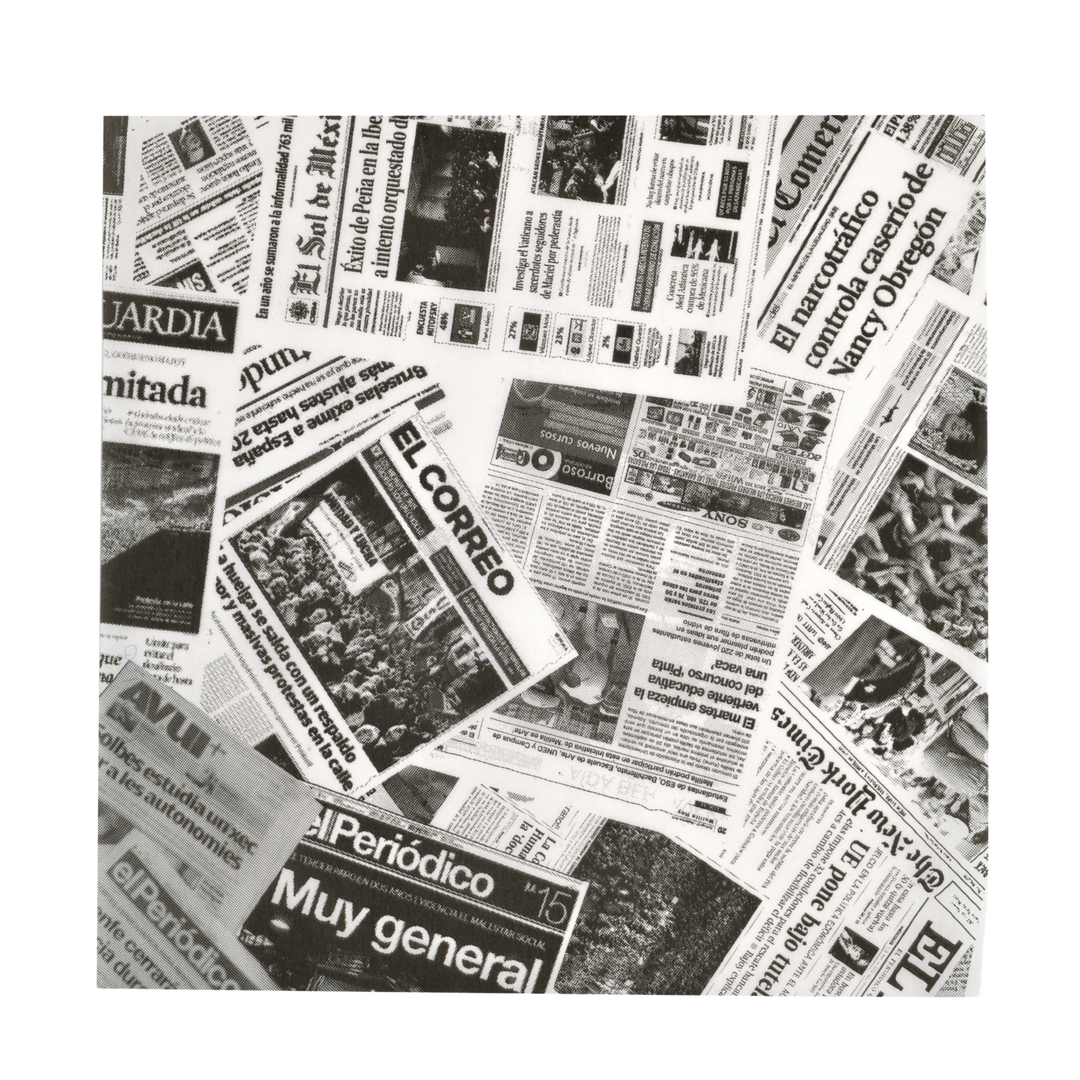 Papel encerado blanco «de periódico», resistente a la humedad, 31 x 31 cm
