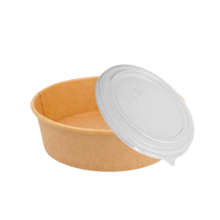 Combinación de cuenco Kraft + tapa de rPET de 1000 ml