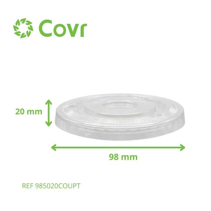 rPET flat lid for plastic dessert jars (98mm)
