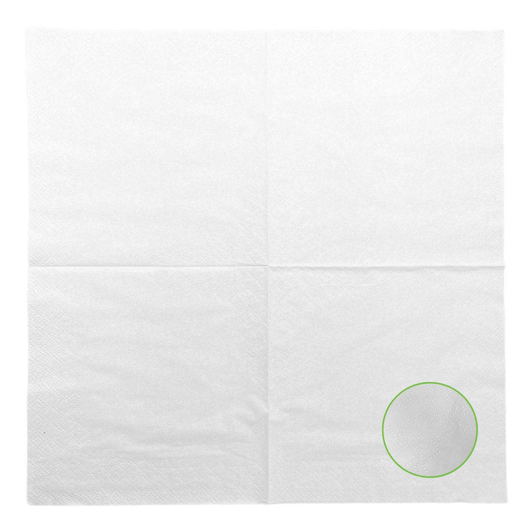 Serviettes blanches 2 plis 33x33 (2700 unités)