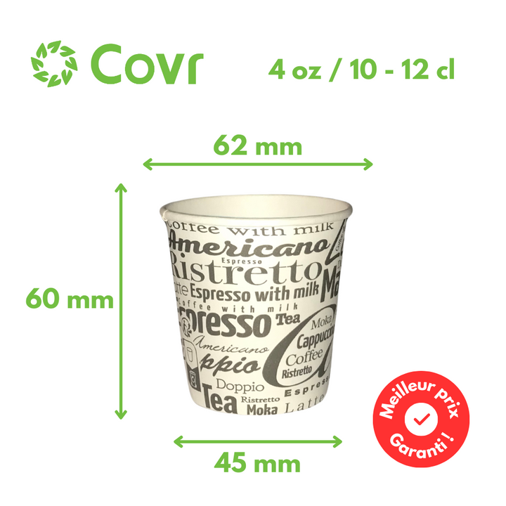 Gobelet carton 10-12cl / 4oz - Décor café