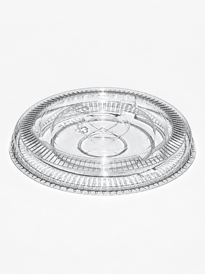 rPET Milkshake Flat Lid with Straw Slot ø 78 mm
