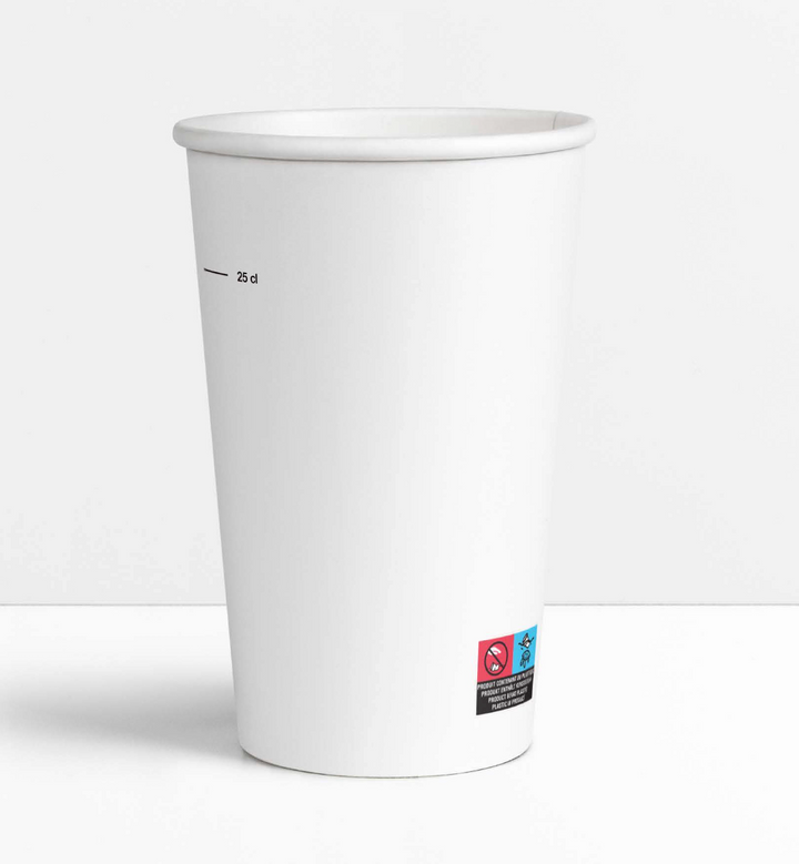 White paper cups 33 cl / 12 oz