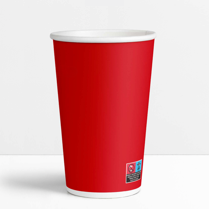 Vasos de cartón  rojo 33 cl / 12 oz bebidas frías