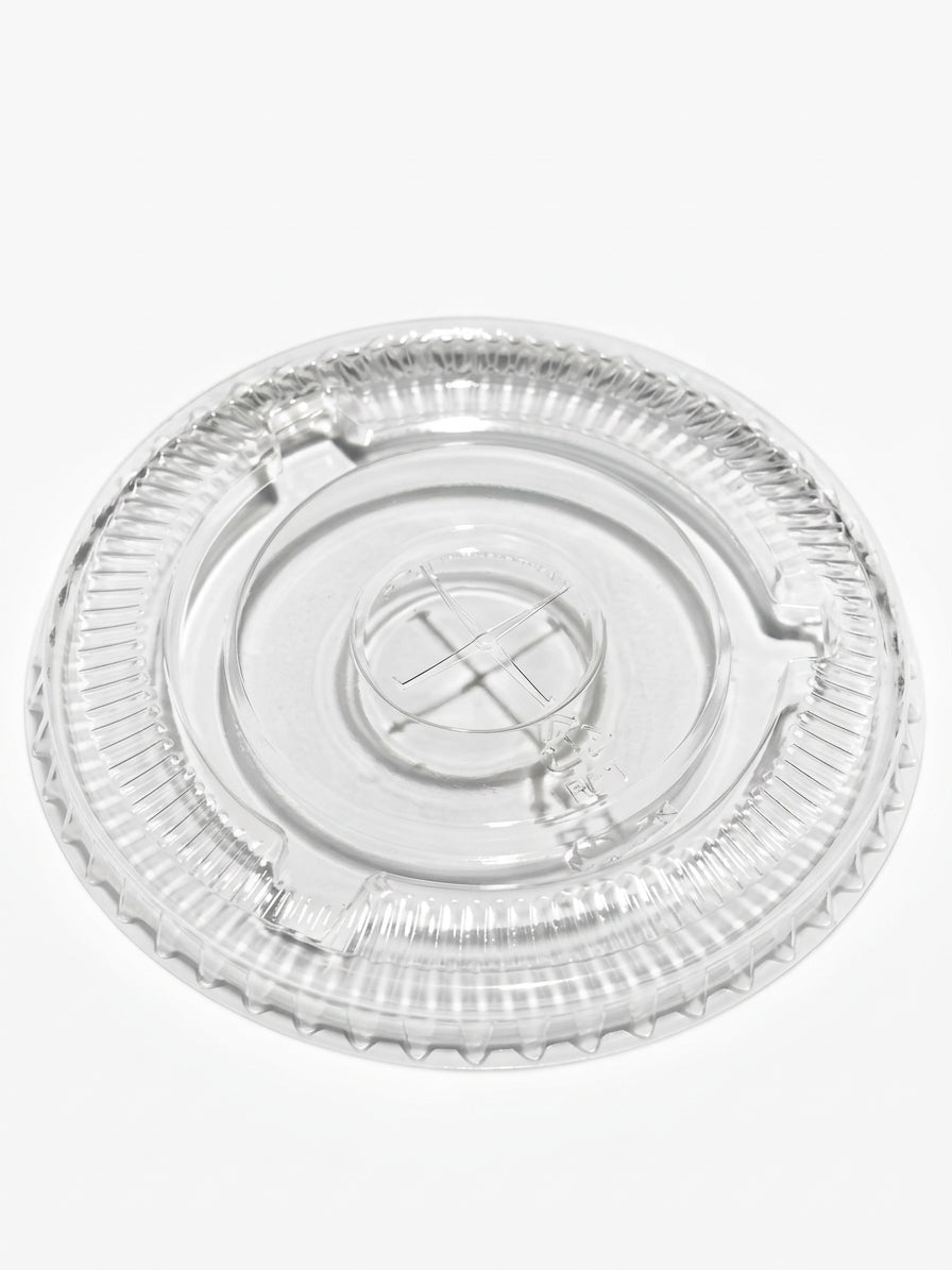 rPET Milkshake Flat Lid with Straw Slot ø 78 mm