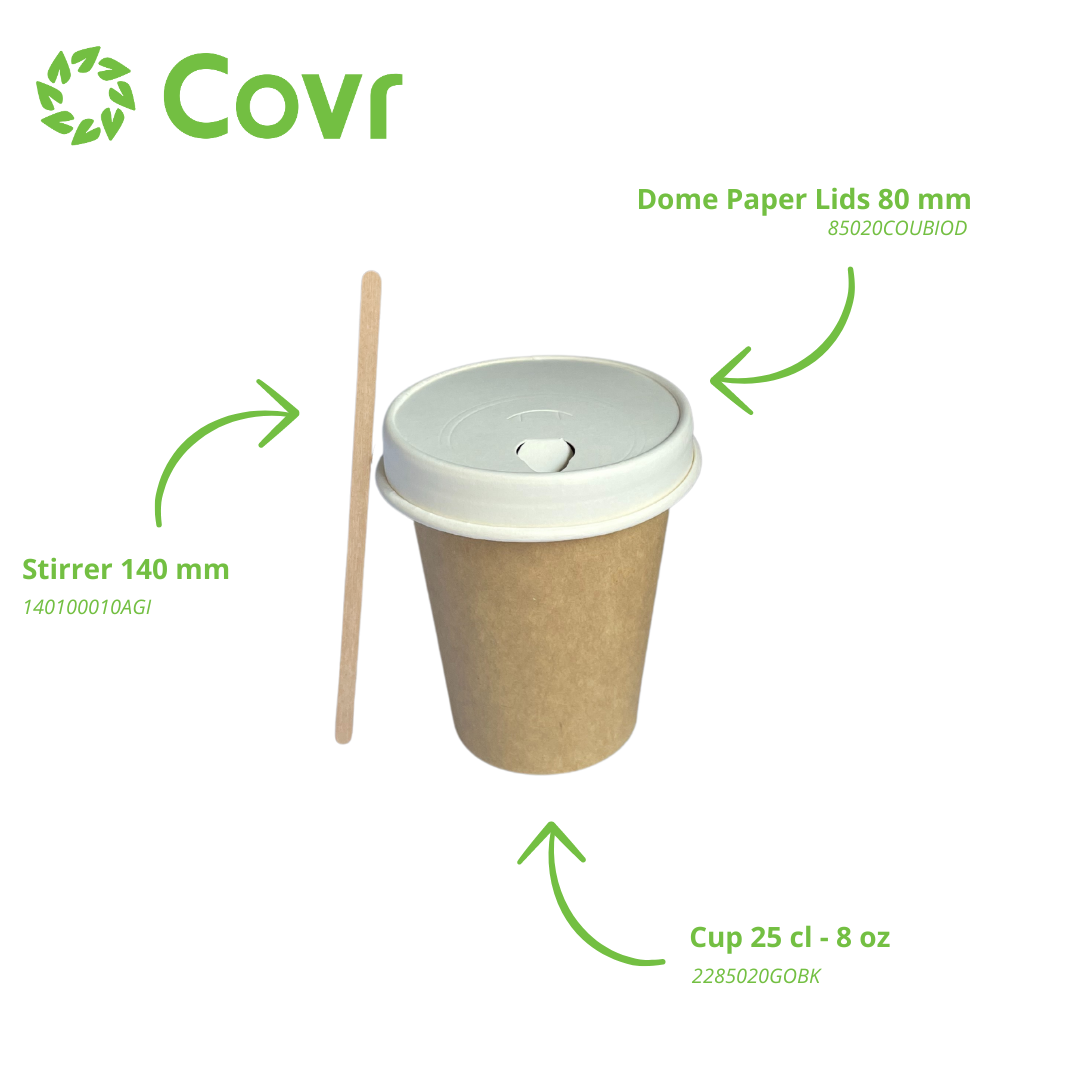 Kraft paper cups 25 cl / 8 oz - 280 + 18 gsm