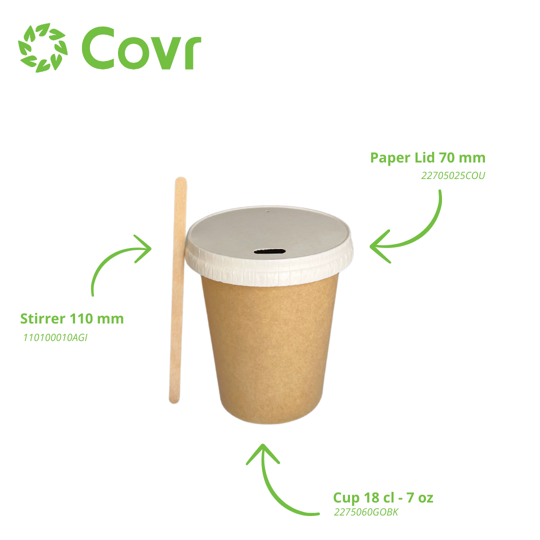 Kraft paper cups 18-20 cl / 7 oz - 250 + 18 gsm