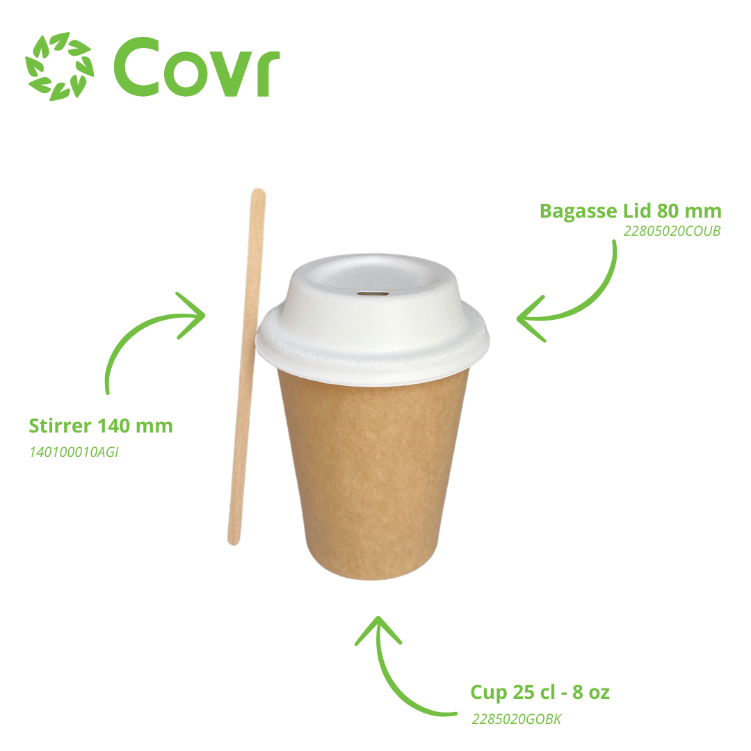 Kraft paper cups 25 cl / 8 oz - 280 + 18 gsm