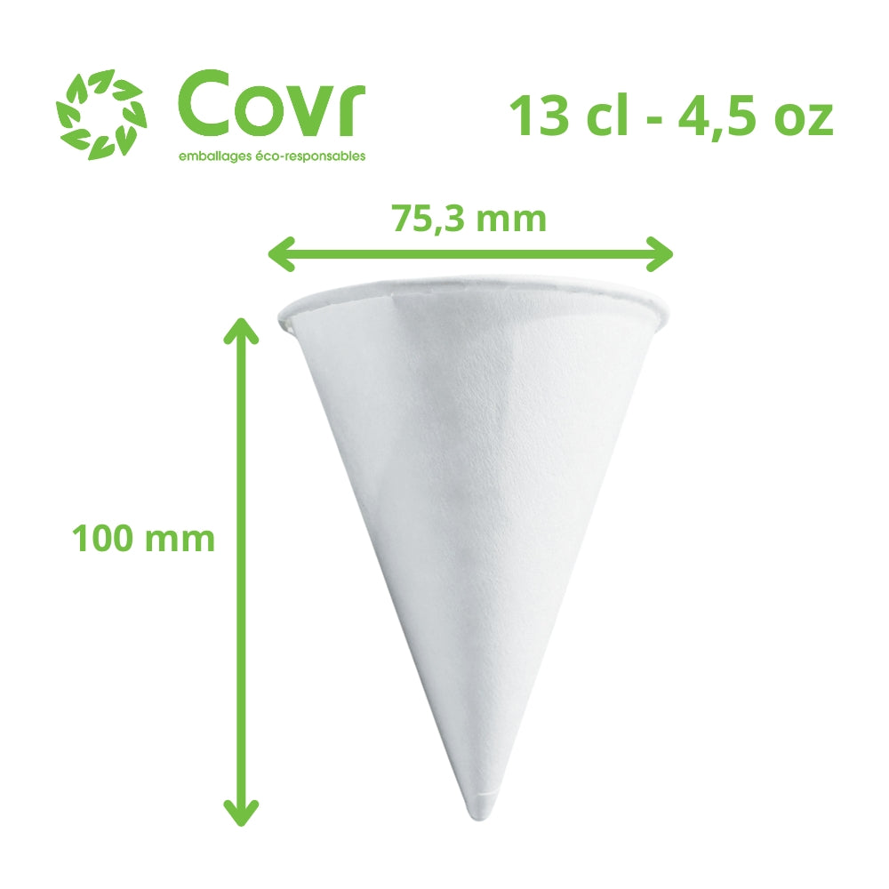Paper cone cups 4.5 oz – 130 ml (120,000 units / pallet)