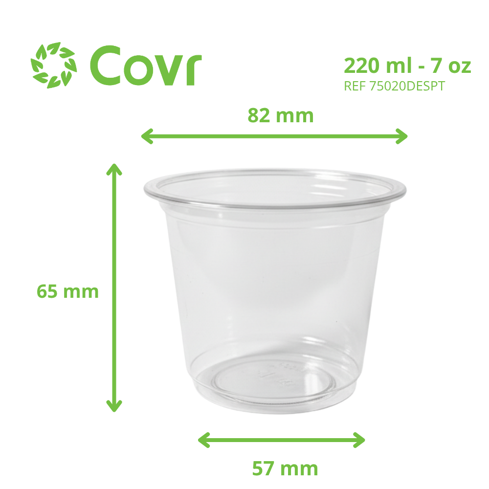 Vasetto da dessert in plastica PET da 7 oz / 220 ml