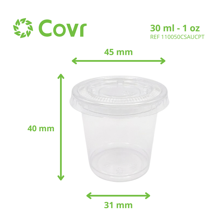 Pot sauce 1 oz / 30 ml avec couvercle