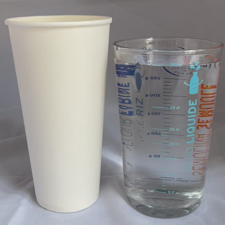 Vasos desechables de papel Blancos 65 Cl / 22 oz - 300 + 18 g / m²