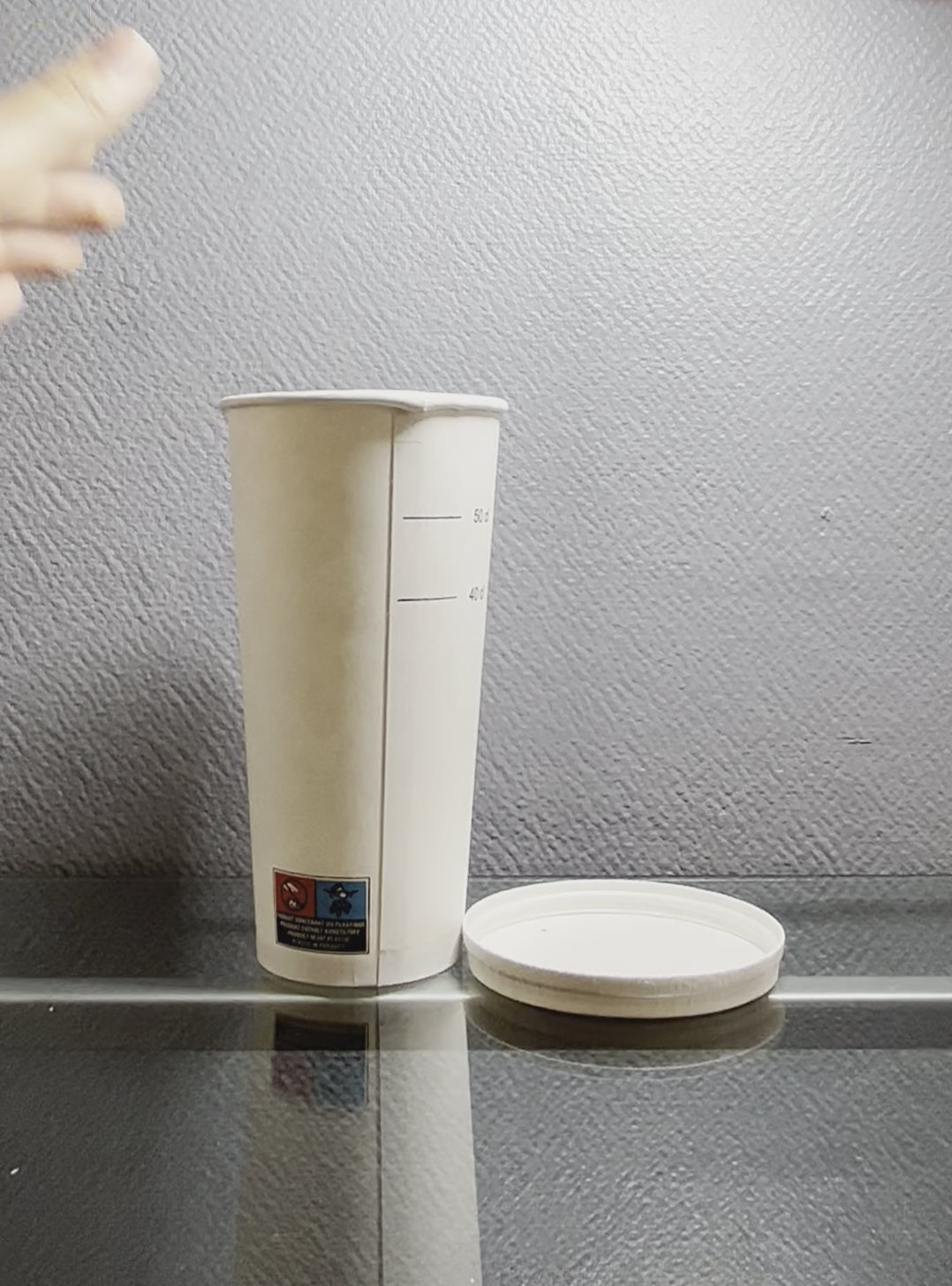 Vasos desechables de papel Blancos 65 Cl / 22 oz - 300 + 18 g / m²
