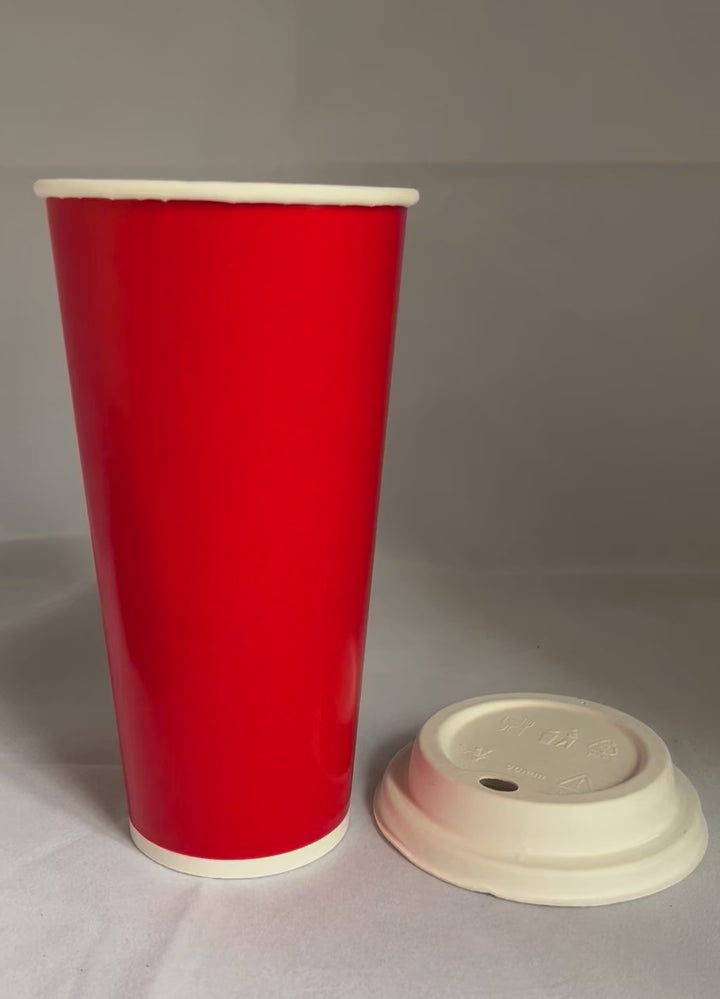 Red paper cups 65 cl / 22 oz cold drinks