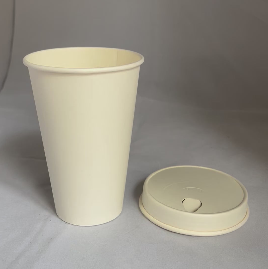 White paper cups 33 cl / 12 oz