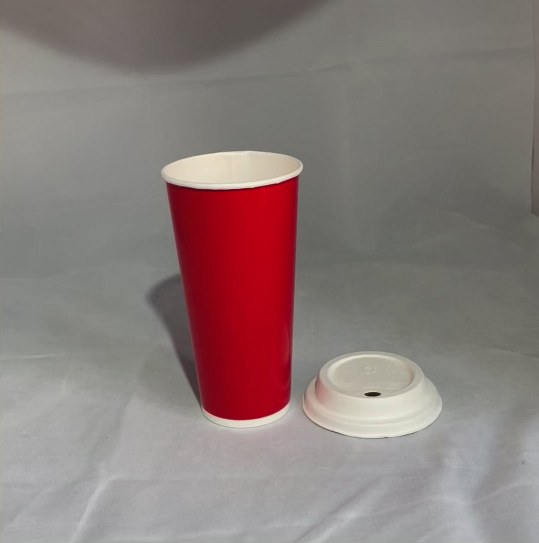 Red paper cups 50 cl / 16 oz cold drinks