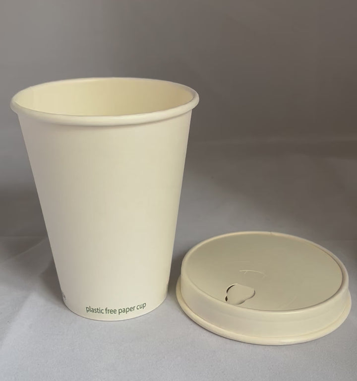 White plastic-free paper cups 40 cl - 14 oz (1000 units)